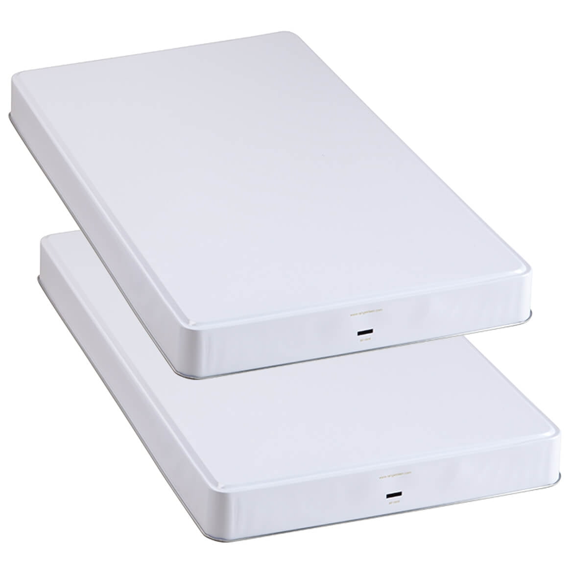 Set of 2 White Tinplate Extra Deep Burner Covers for Electric or Gas Stoves