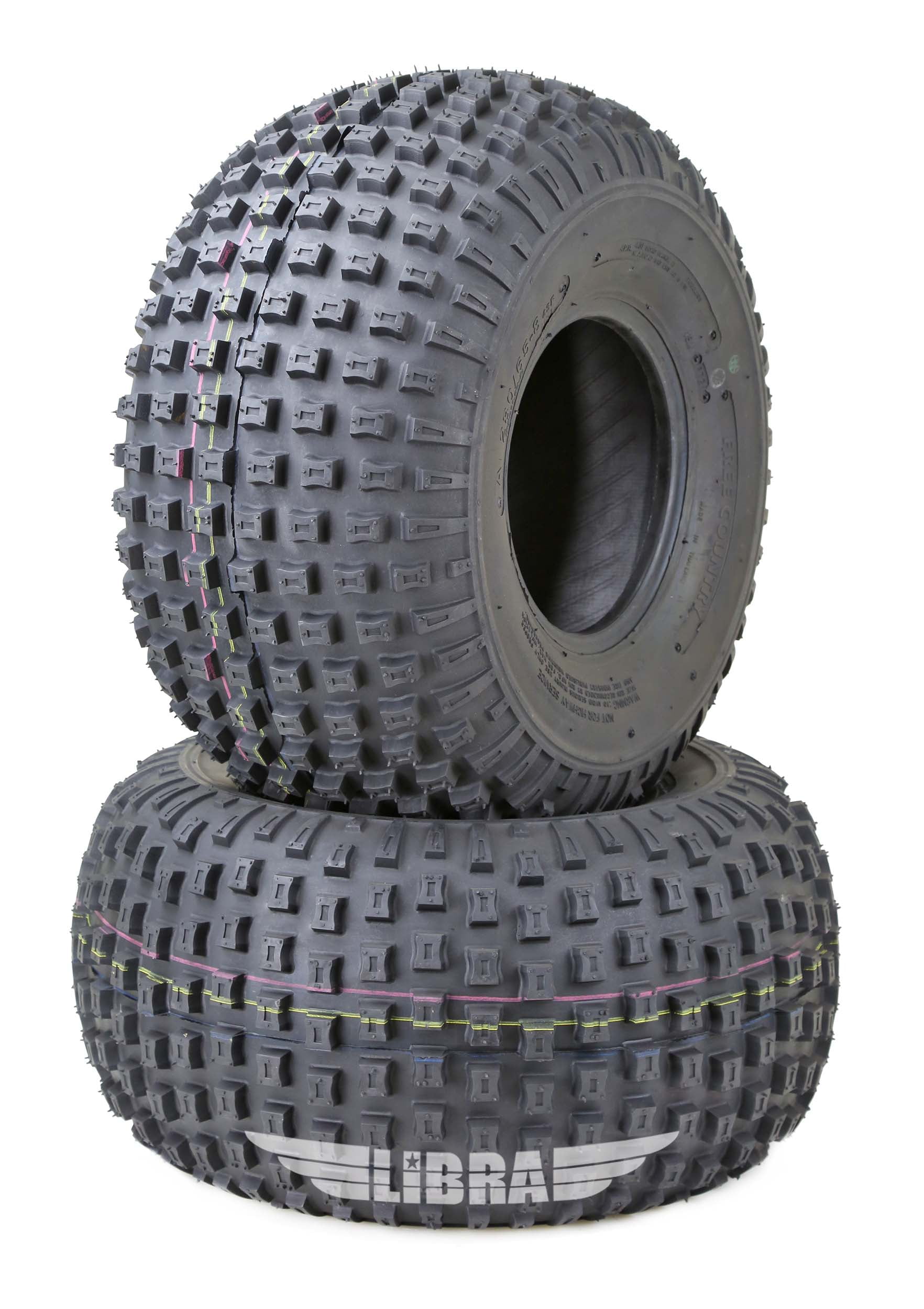 FREE COUNTRY Set of 2 ATV Tires 22X11-8 4PR, Dimple Knobby FREE COUNTRY Set of 2 ATV Tires 22X11-8 4PR, Dimple Knobby