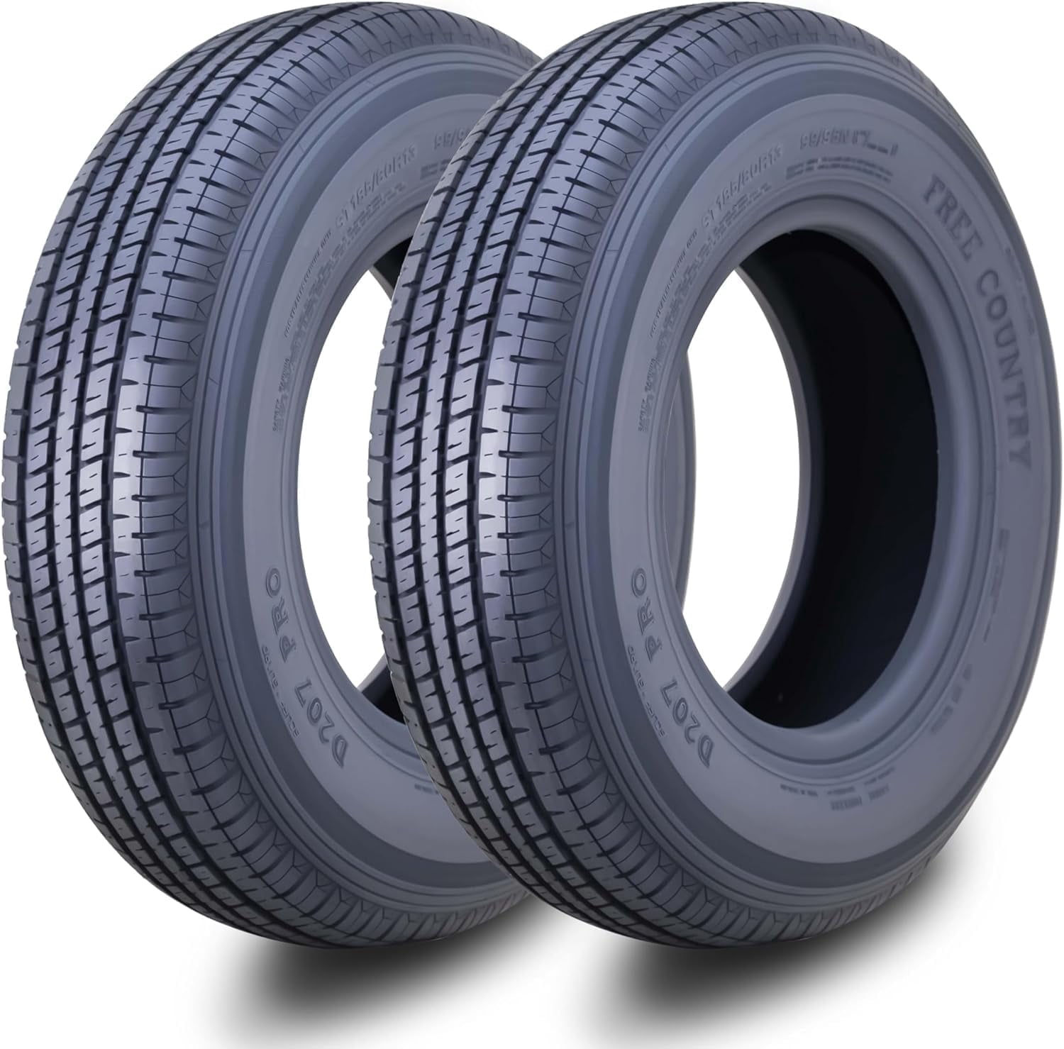 Free Country Premium ST185/80R13 8PR LR D w/Side Scuff Guard Trailer Tire, Set of 2