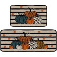 thumbnail image 1 of Set of 2 Fall Kitchen Rugs and Mats Truck Plaid Pumpkin Non Slip Backing Mat with Runner Autumn Cute Kitchen Mats for Floor Indoor Home Holiday Thanksgiving Decor 17x29 and 17x47 Inch (Pumpkin), 1 of 6