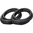 thumbnail image 1 of Bike Lock Cable 2 Pack 4 ft 8mm Combination Lock for Bikes Scooters Black, 1 of 9