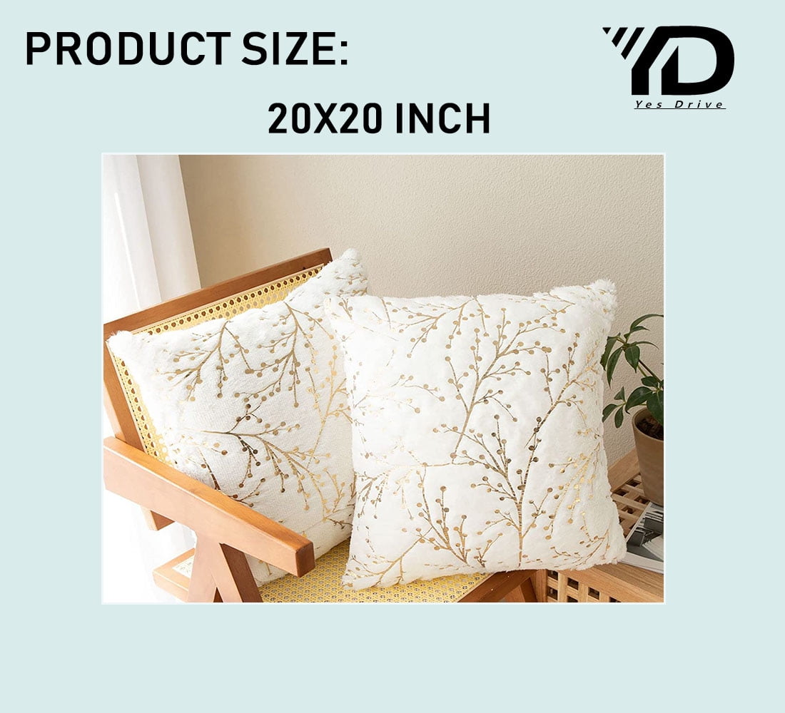 Gold furry pillows deals