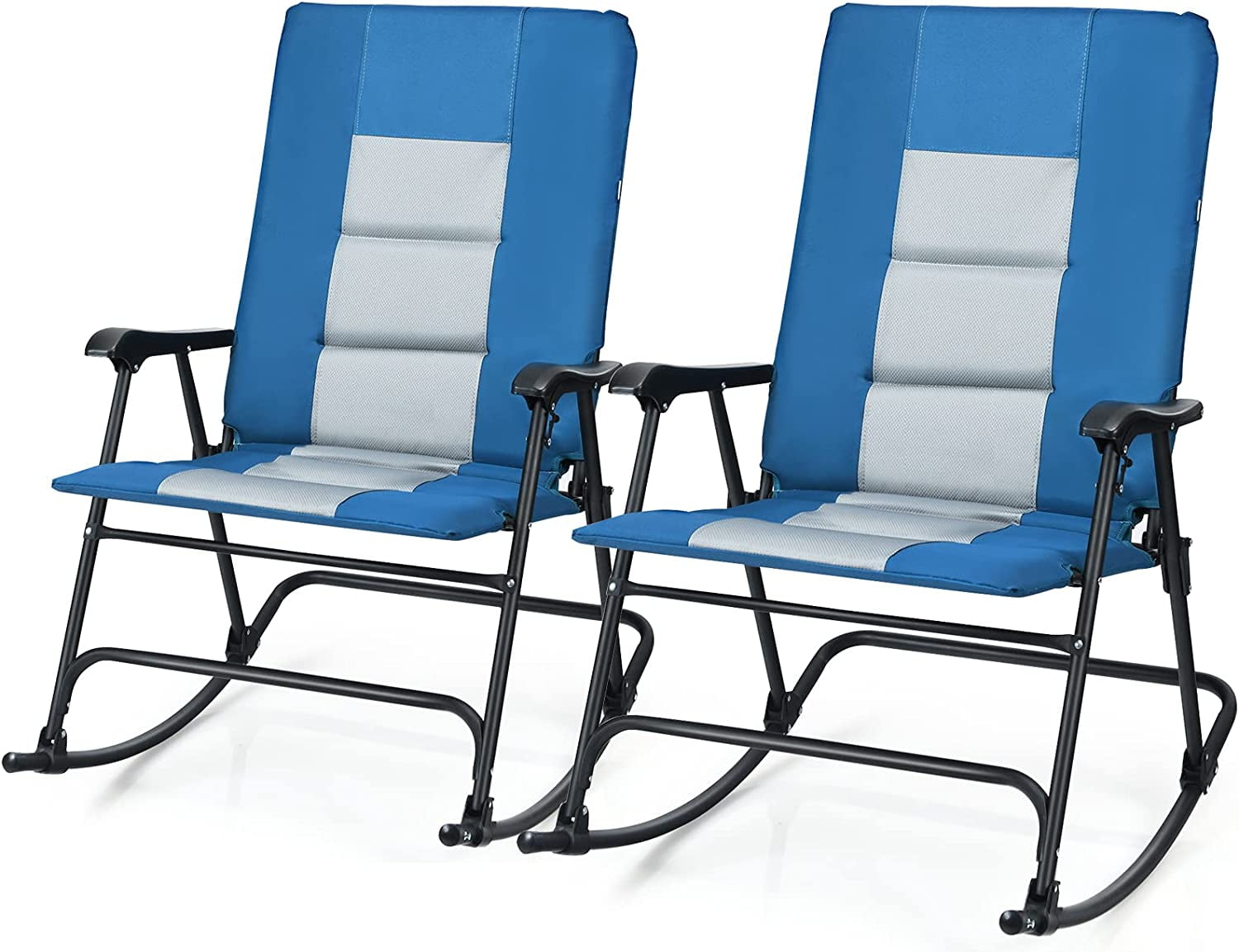 Set of 2 Foldable Rocking Chair, Oversized Camping Rocking Chair w/High ...