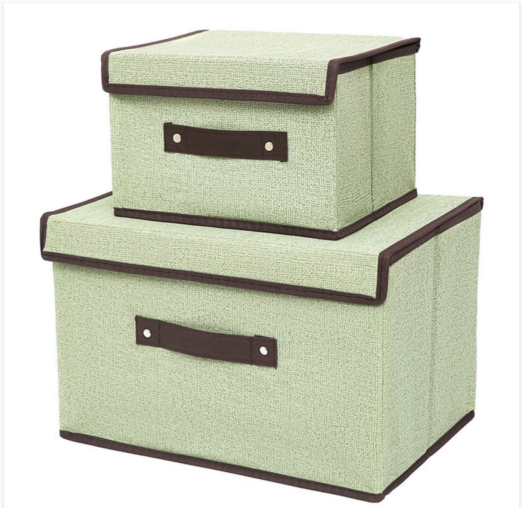Set of 2 Foldable Storage Box Cube,Storage Bins Set with Lids and