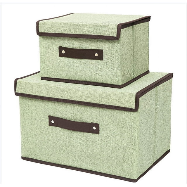 Set of 2 Foldable Storage Box Cube,Storage Bins Set with Lids and