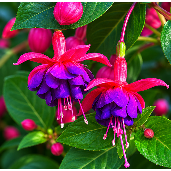 Set 2 Fuchsia Dollar Princess Plugs, Live Starter Plant for Planting, Live Hardy Fuchsia Plant, Fuchsia Live Plant, 2-4 Inch Tall