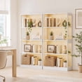 thumbnail image 1 of Set of 2 Glass Display Cabinet 4-Tier, Curio Cabinets with Glass Doors, Storage Cabinet with 3 Color Lights, Human Body Sensor & Charging Ports,for Collectibles/Toys/Books, 1 of 10
