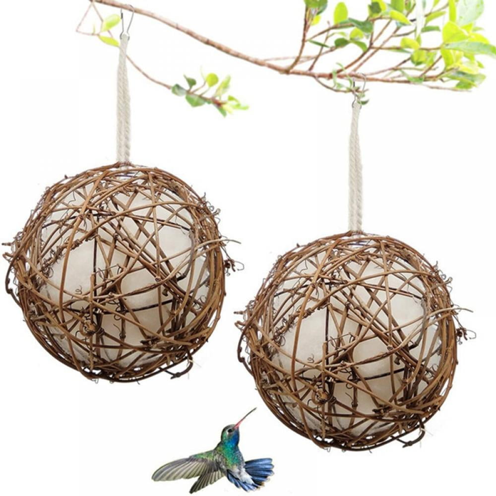 Set of 2 Globe Hummingbird Nesters Cotton Nesting Material for