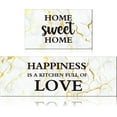 thumbnail image 1 of Set of 2 Gold White Kitchen Rugs Cushioned Anti Fatigue Marble Kitchen Mats Non Skid Waterproof Kitchen Floor Kitchen Rug for Standing in Front of Sink Desk Office 17 x 47 Inch, 17 x 28 Inch, 1 of 1