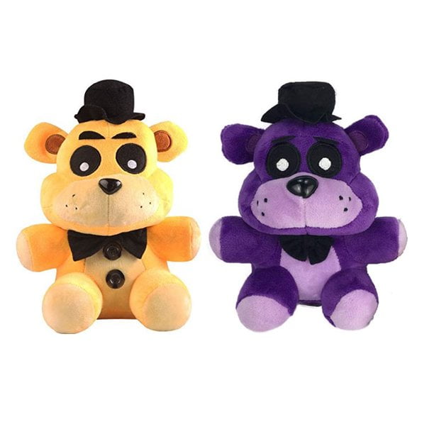 Set 2 Golden Freddy and Purple Freddy - 7 FNAF Plushie Five Nights at  Freddy's Toys Plush Stuffed Dolls 