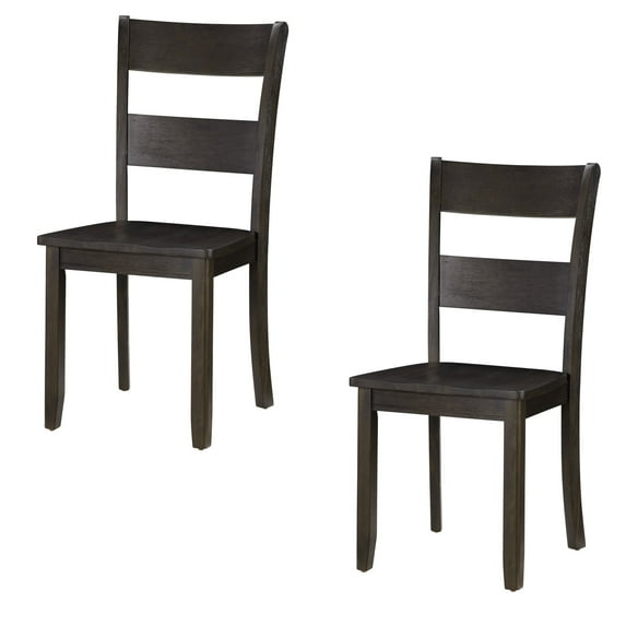 Set of 2 Haddie Distressed Side Chair, Wooden Dining Room Chairs, High Back Kitchen Side Chair, Farmhouse Dining Chairs for Kitchen, Dining Room (Walnut)