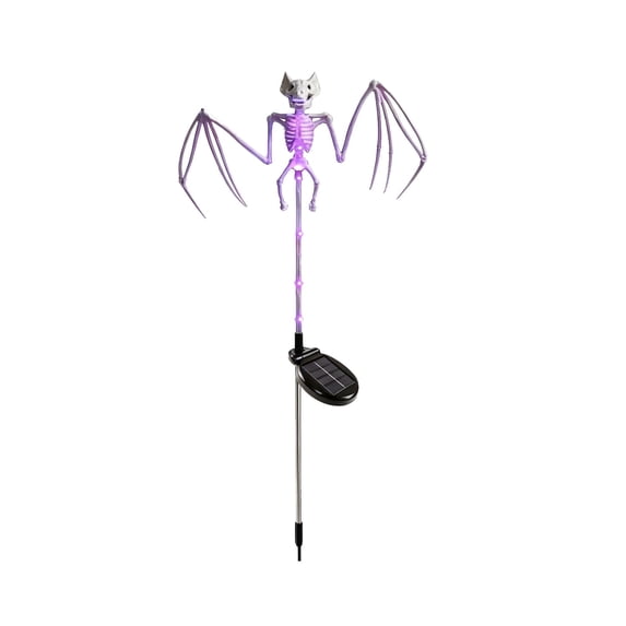 1Pack Halloween Bat Skeleton Decorations Outdoor Solar Garden Lights,3D Scary Bat Realistic Skeleton Outside Decor,Solar Creepy Bats Path Lights for Grave/Yard/House/Halloween Party Gifts Decor