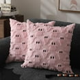 thumbnail image 1 of Set of 2 Halloween Pillow Covers 18x18 inch White Ghost Throw Pillow Cases Soft Plush Faux Fur Wool Couch Cushion Case for Chair Sofa Bedroom Living Room Home Decor, 1 of 12