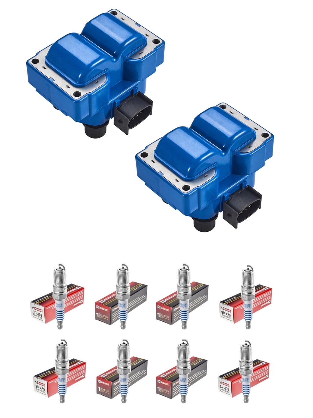 Set of 2 ISA High Performance Ignition Coils and 8 Motorcraft Spark ...
