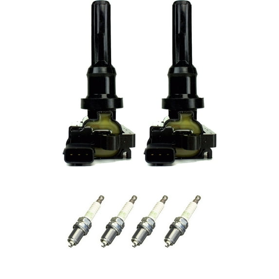 Set of 2 ISA Ignition Coils and 4 NGK Spark Plugs Compatible with 2003-2004 Mitsubishi Lancer OZ Rally Sedan 4-Door 2.0L 2000CC l4 GAS SOHC Naturally Aspirated Replacement for UF523
