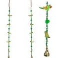 thumbnail image 1 of •Set of 2 Indian Traditional Door Hanging 5 Wooden Birds Tota Parrot String with Bell, Decoration for home Wall Temple Bedroom kids room Décor, Gifting ( Size :- 30" Approx), 1 of 3
