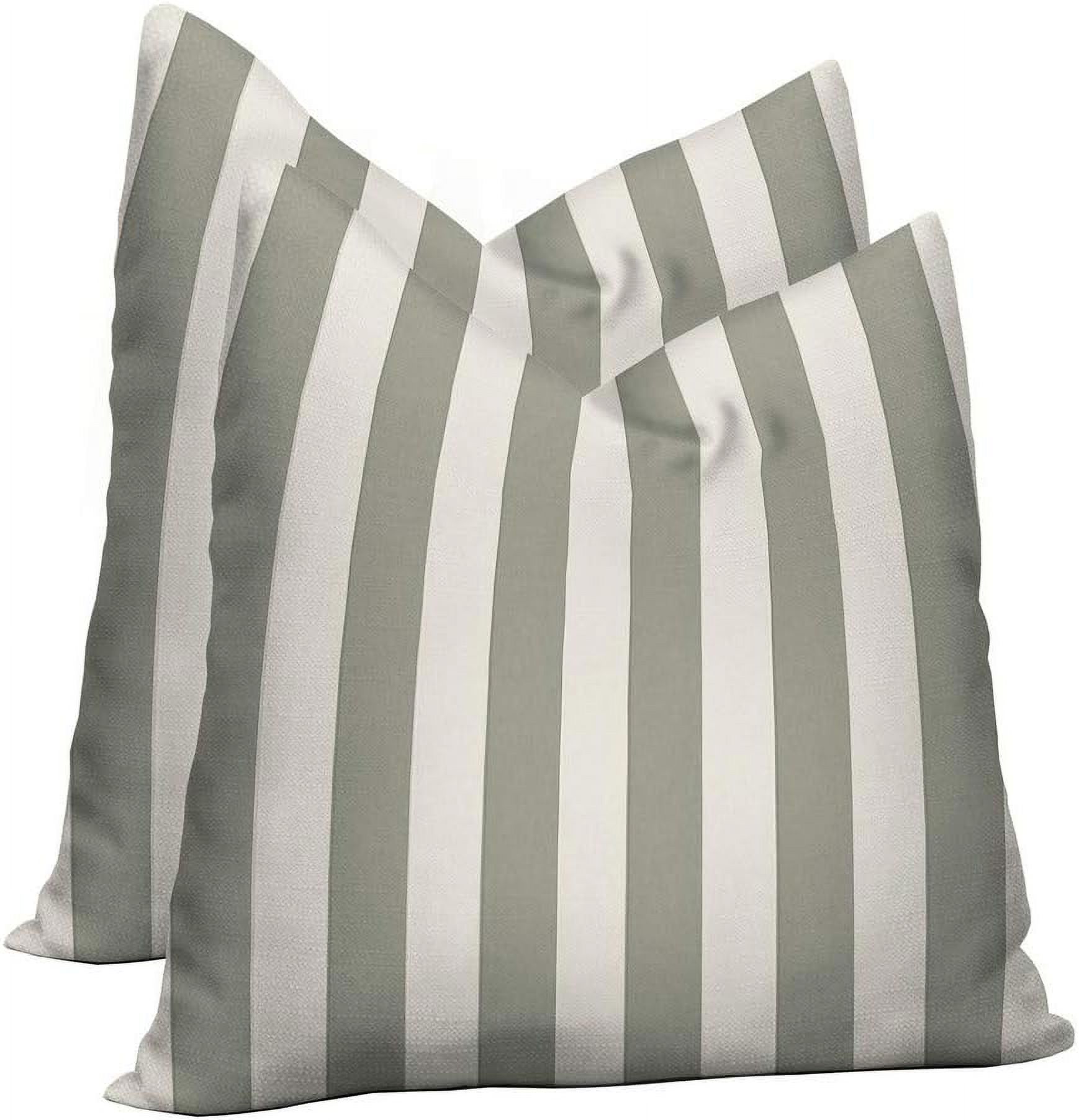  Set of 2 Indoor/Outdoor Karate Chop Throw Toss Pillow Made with Weather Resistant Grey Gray