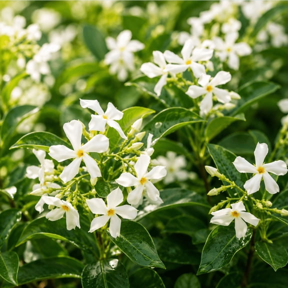 Set 2 Jasmine Asiatic Green Plant, 4-6 Inch Tall, Jasmine Tree, Fast Growing Ground Cover Plant for Landscape, No Pot