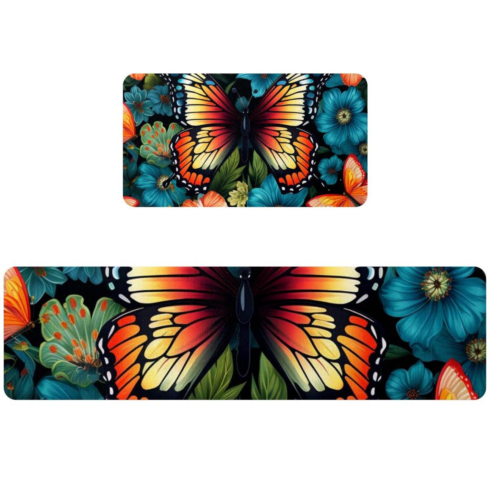 Set of 2 Kitchen Anti Fatigue Mat Non Skid Kitchen Floor Mat Vintage