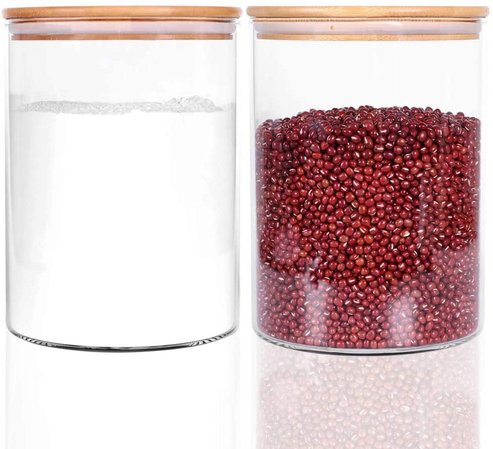 Set of 2 Large Glass Food Storage jar, 100 FL OZ (3000ml) Glass Flour