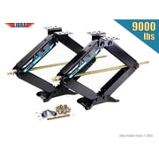 Set 2 Libra 9000 lb Heavy Duty 24 RV Trailer Stabilizer Leveling Scissor Jacks W/Dual Power Drill Sockets & Complete Installation Kit