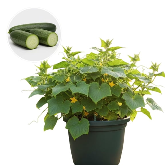 Set 2 Live Cucumber Plants For Planting, Green Cucumber Plants Live For Planting, Vegetable Plants, 4 Inches Pot