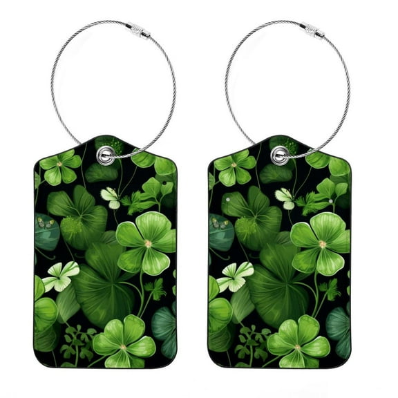 Set of 2 Luggage Tag for Suitcase, Unique Leather Baggage Tags Identifiers Privacy Cover Id Label with Stainless Steel Loop for Women Men Kids Girls, St. Parikh's Day