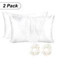 Set of 2 Luxury Satin Pillowcase, Silky Pillow Slip Case Cover