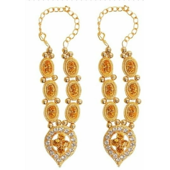 Set of 2 Mala for Laddu Gopal/Devi Maa/Radha Krishna/Indian Traditional Holi Festival of Colours God Goddess Set Deities jewellary All God Idol Statue (Size:- 2.5")(Colour:-Golden)