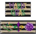 thumbnail image 1 of Set of 2 Mardi Gras Kitchen Rugs and Mats Mardi Gras Kitchen Mats Carnival Door Mat Outside Purple Green and Gold Decorative Doormat for Home Kitchen Floor Decors, 17x29 and 17x47 Inch, 1 of 6