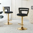thumbnail image 1 of Set of 2 Modern Bar Chair with Golden Color Iron Tube Legs, Soft Cushions and Comfortable Backrest, Suitable for Dining Room, Living Room, Cafe, Bar Stool (Black), 1 of 8