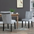 thumbnail image 1 of Set of 2 Modern Upholstered Dining Chair, Velvet Fabric Tufted Chairs with Rubber Wood Legs and Stainless Steel Pull Ring, Accent Parsons Chair for Living Room, Bedroom, Home Kitchen, 1 of 11