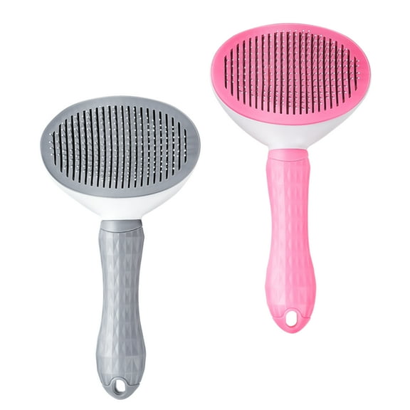 Set of 2 Multi-Functional Pet Hair Remover Brushes for Dogs and Cats - Effective Deshedding Tools for Long and Short Hair, Self-Cleaning Slicker Brushes
