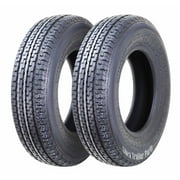 Set 2 New Premium Free Country Trailer Tires ST 185/80R13 6 Ply Load Range C Steel Belted Radial w/Featured Scuff Guard