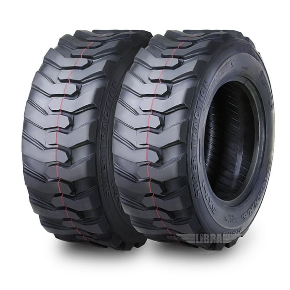 Set 2 New Super Guider Heavy Duty 12-16.5/12PR SKS1 Skid Steer Tire for Bobcat w/Rim Guard