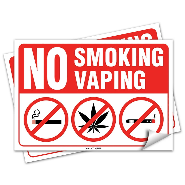 Set of 2 No Smoking/Vaping/Weed Signs, 10 set-of-2-no-smoking-vaping-weed-signs-10-x7-durable-4-mil-vinyl-waterproof-scratch-fade-resistant-walmart-com