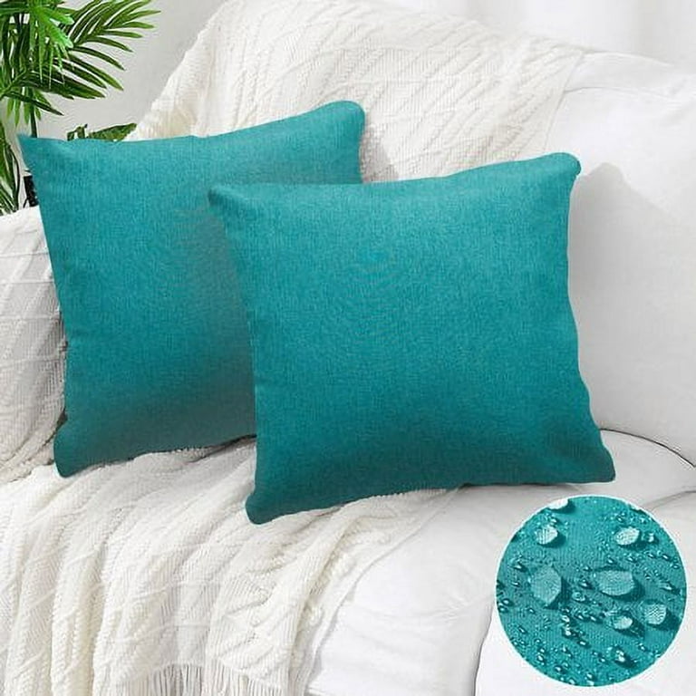 Set of 2) Outdoor Waterproof Throw Pillow Covers 18x18 Inch for