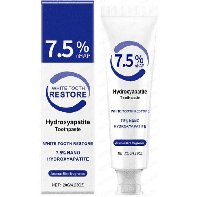 Set 2 PCS Hydroxyapatite Toothpastes for Enamel Protection and Tooth Strengthening, Gentle and Effective Formula, Fresh Breath Fresh Mint Flavor (4.23oz)