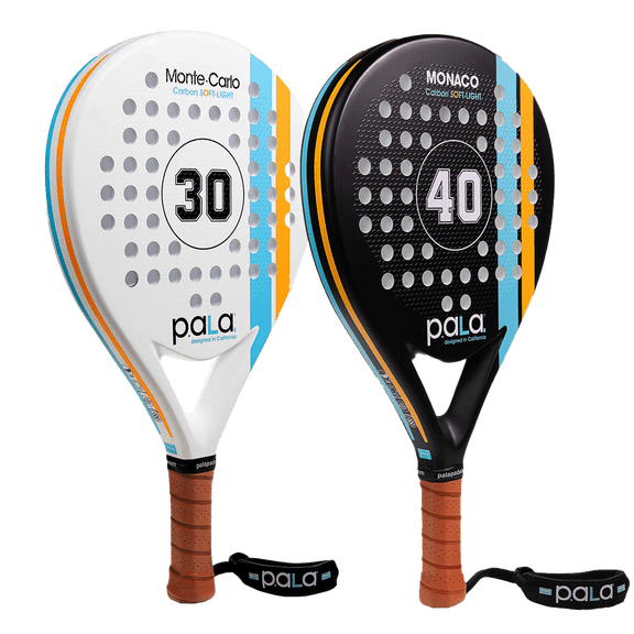 Set 2 Padel Rackets 1 Montecarlo  Power & 1 Monaco Control  (White & Black)