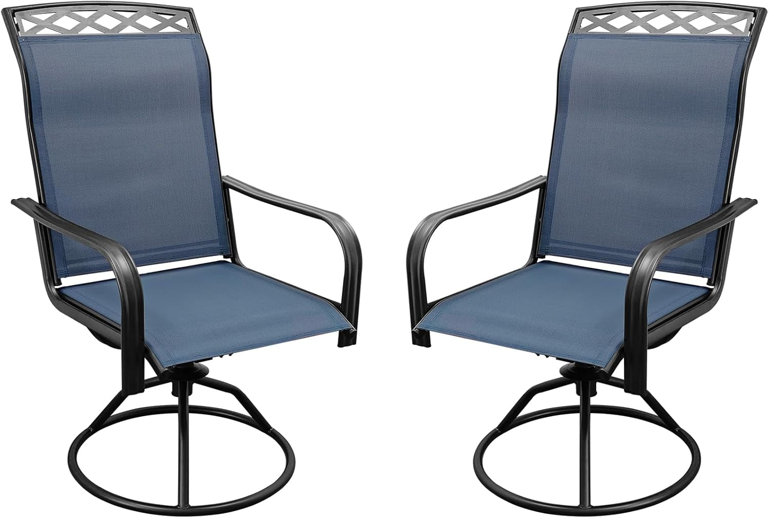 Set of 2 Patio Swivel Dinning Chairs: 360°Swivel & 15° Rocking Motion ...