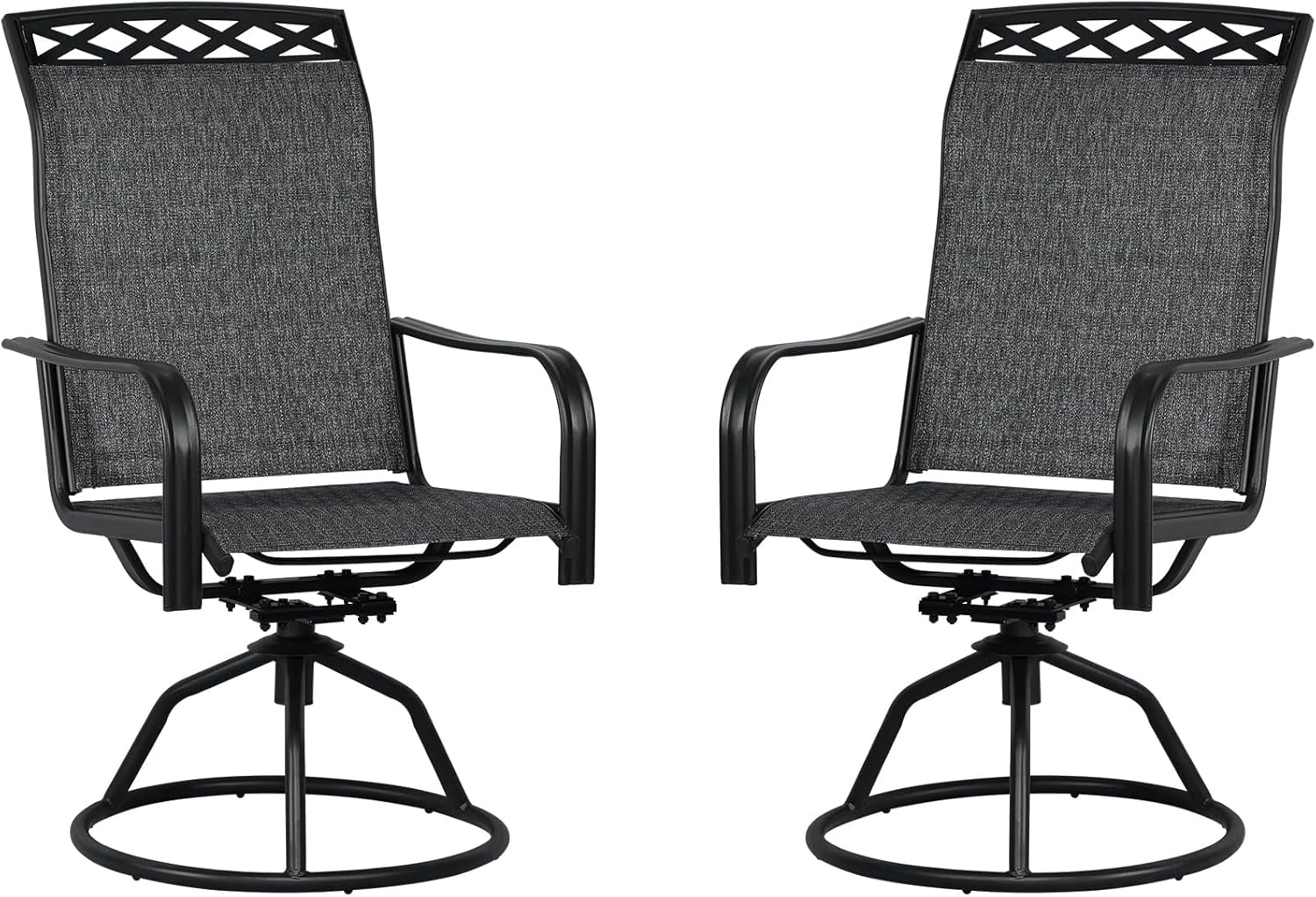 Set of 2 Patio Swivel Dinning Chairs: 360°Swivel & 15° Rocking Motion ...