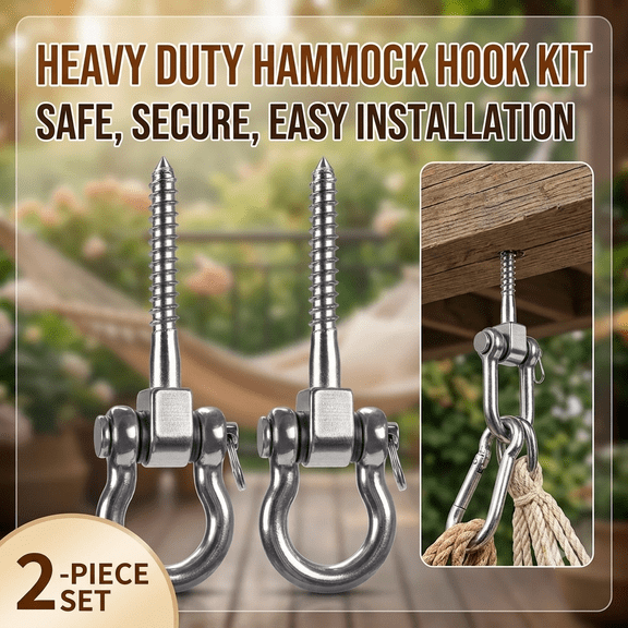 Set of 2 Permanent Antirust 304 Stainless Steel Screw Bracket Heavy Duty 180 Swing Hangers, 1800LB Capacity Playground Yoga Hammock Rope Tire Web Chair Sandbag Punching Bag Porch Swing Sets