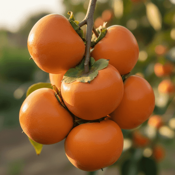 Set 2 Persimmon Tree Live Plant, Dormant Bareroot from 12 to 18 Inches Tall, Sweet Fruits for Outdoor Planting