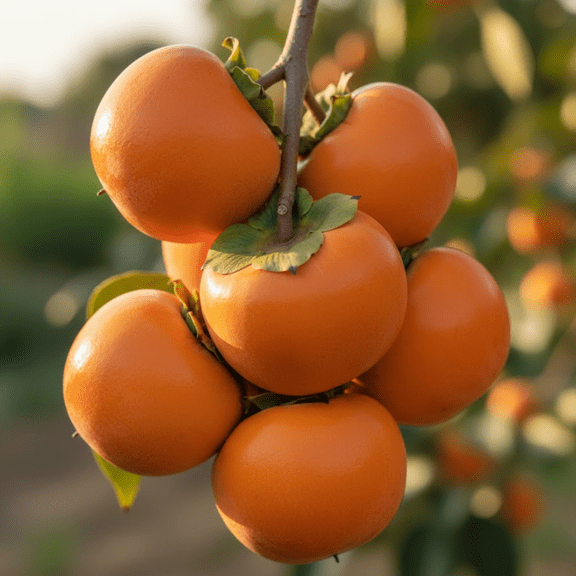 Set 2 Persimmon Tree Live Plant, Dormant Bareroot from 12 to 18 Inches Tall, Sweet Fruits for Outdoor Planting