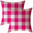 thumbnail image 1 of Set of 2 Pink and White Farmhouse Buffalo Check Plaid Throw Pillow Covers Decorative Indoor Outdoor Cushion Cover Polyester Linen for Fall Home Decor,16 x 16 Inches, 1 of 8