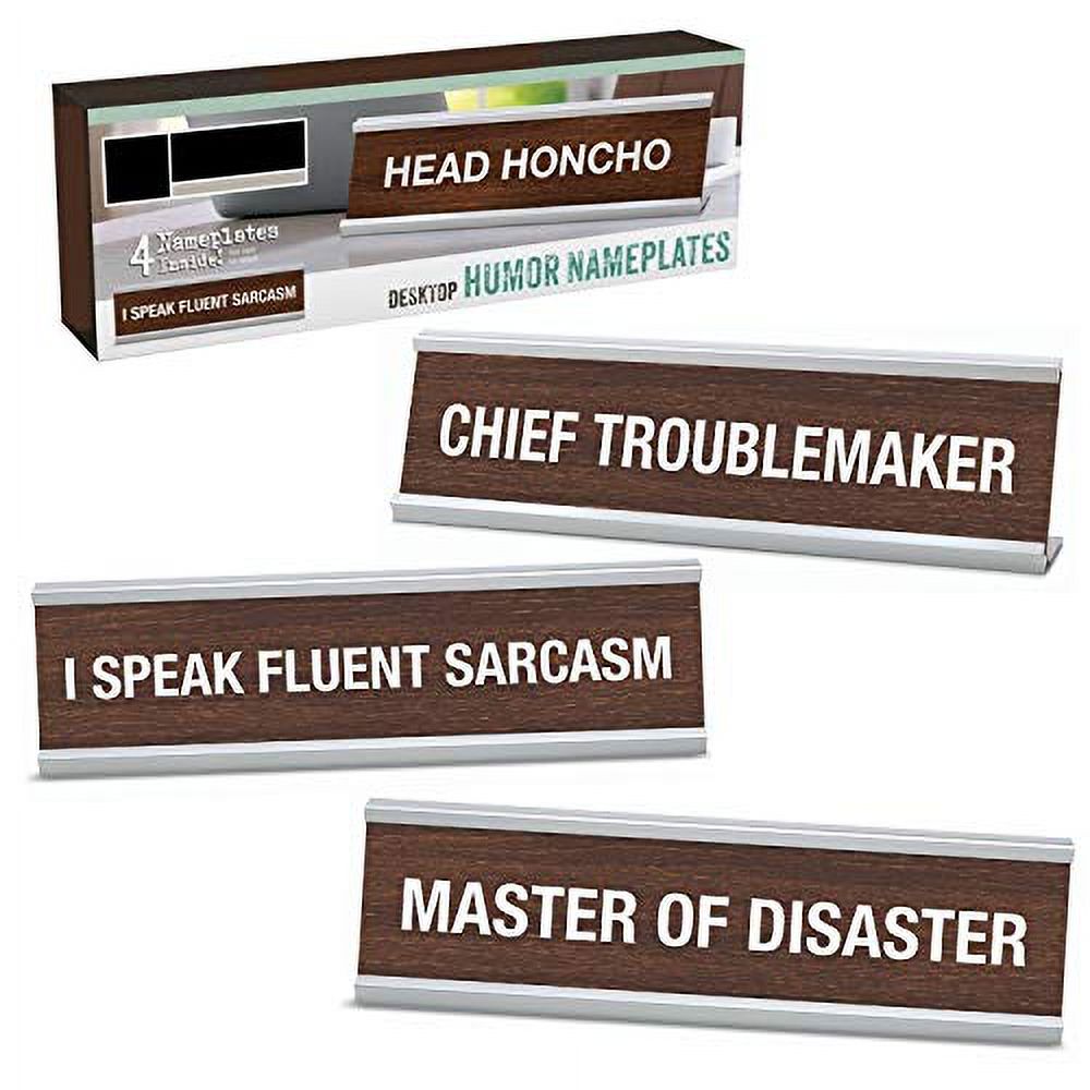 Set of 2 Plate Holders And 6 Name Plates Assorted Styles That Will Vary