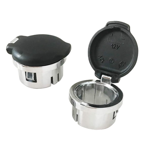 Set of 2 Plug Cover Cap 12V Chrome Replacement Power Outlet Dash Retainer Cigarette Lighter Plug Retainer for Chevrolet Silverado GMC Sierra 1500 2500HD 3500 2007-2013 20983936