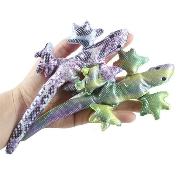Set of 2 RANDOM COLORS - Lizard Sand Filled Animal Toy - Heavy Weighted Sandbag Animal Plush Bean Bag Toss - Shimmering Gecko Sensory, Toy ADHD Special Needs