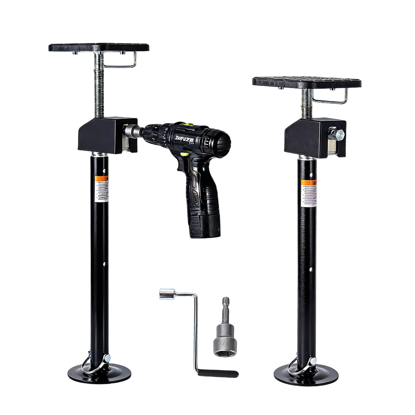 Set of 2 RV Stabilizing Jacks - Adjustable Height from 20