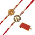 thumbnail image 1 of Set of 2 Rakhi for Brother Rakhi Thread for Bhai Bhabhi Bhaiya and Bhatiji veera Raksha Bandhan Rakhi Set Dora Bracelet Kalwa with gift Pack in Red Bag for Brother Sister Indian Traditional Festival, 1 of 6